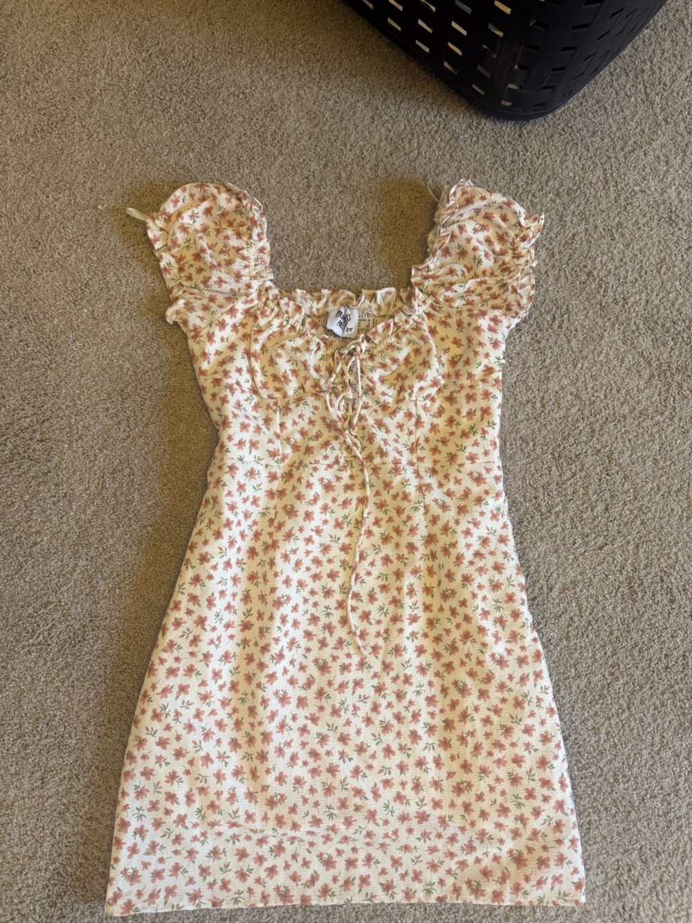 Princess Polly Cream Sundress with Pink Floral Print